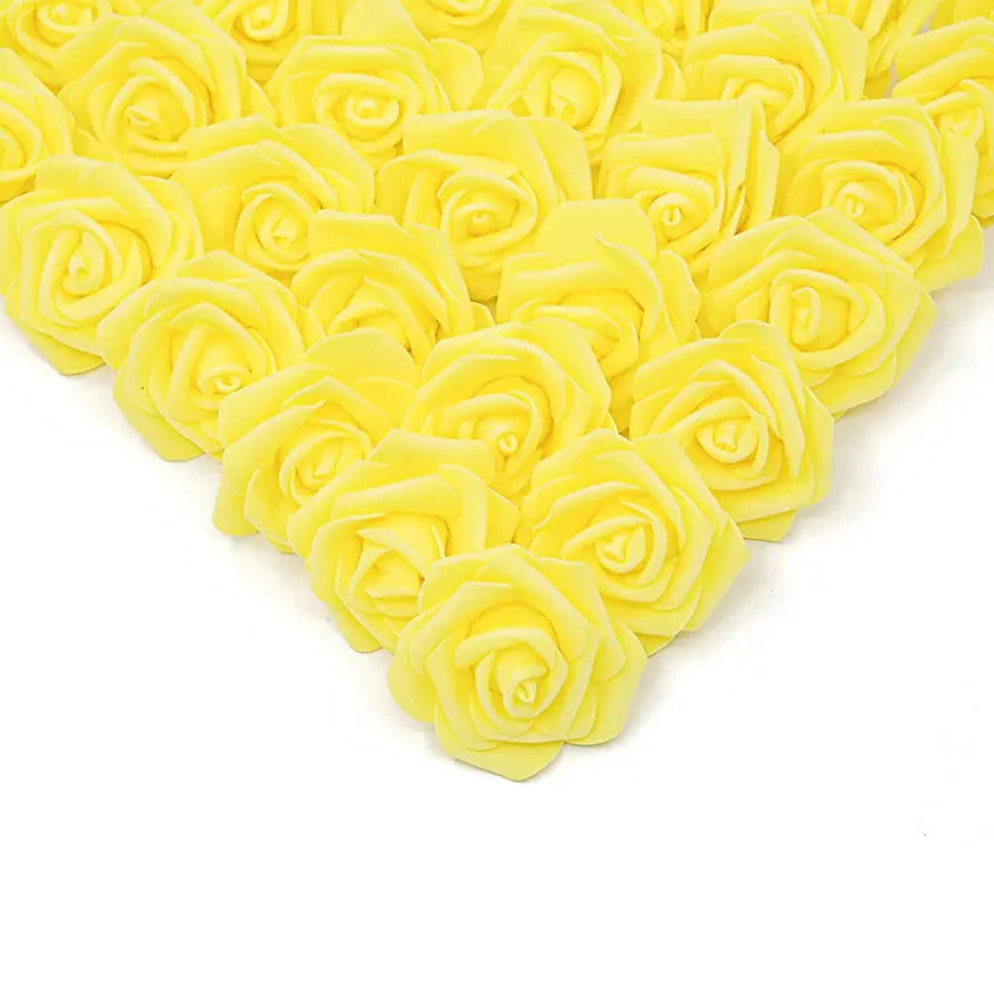 IPOPU 100 Pcs Artificial Rose Flower Heads Real Looking Ivory White Foam Fake Roses for DIY Wedding Baby Shower Centerpieces Arrangements Party Tables Home Decorations